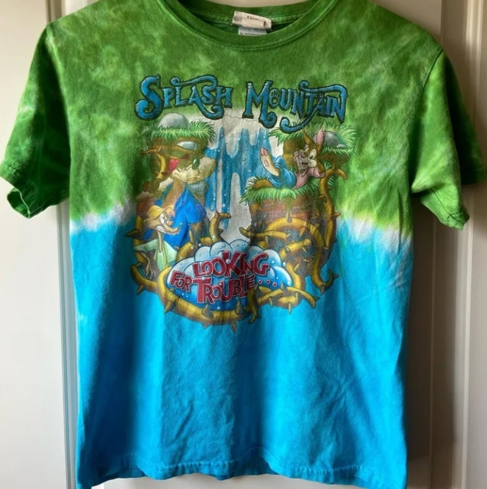 disneyland splash mountain two tone tie dye t-tshirt